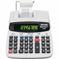 Victor 1310 Printing Calculator - Thermal - Black Print - 9 lps - Date, Clock, Independent Memory - 12 Digits - LED - AC Supply Powered - 7.5" (190.50 mm) Height x 2.2" (55.88 mm) Width x 9.5" (241.30 mm) Length - White - 1 Each