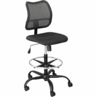 Safco Vue Extended Height Mesh Chair - Black Polyester Seat - Nylon Back - 5-star Base - Black - 1 Each