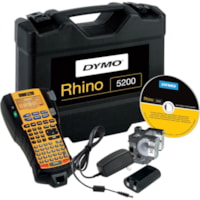 Dymo Rhino 5200 Labelmaker Kit - Black, Yellow - 1 Kit