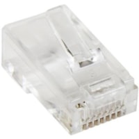 StarTech.com Cat.5e RJ45 Solid Modular Plug Connector - 50 Pack - Modular Plugs for building solid twisted pair Category 5e network patch cables - designed for durable, dependable connections - Cat 5e RJ45 Solid Modular Plug Connector - Network connector - RJ-45 (M) - Clear, Pack of 50 - Bulk Cat.5e