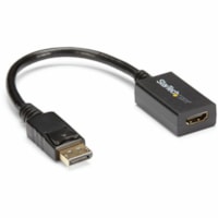 StarTech.com DisplayPort to HDMI Adapter, 1080p DP to HDMI Video Converter, DP to HDMI Monitor/TV Dongle, Passive, Latching DP Connector - Passive DisplayPort to HDMI adapter - 1080p/7.1 Audio/HDCP 1.4/DP 1.2 - Connects DP source to an HDMI display/monitor/projector - 8in cable - Compact DP to HDMI 