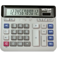 Victor 12-digit XL LCD Desktop Calculator - Independent Memory - 12 Digits - LCD - Battery/Solar Powered - 7.5" (190.50 mm) Height x 6" (152.40 mm) Width x 1.6" (41.28 mm) Depth - 1 Each