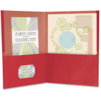 TOPS Letter Recycled Pocket Folder - 8 1/2" (215.90 mm) x 11" (279.40 mm) - 100 Sheet Capacity - 2 Pocket(s) - Fiber - Red - 10% Recycled - 10 / Pack