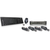 IOGEAR 2 Port DVI KVMP with cables and wireless keyboard / mouse combo