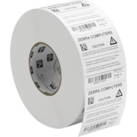 Zebra Z-Ultimate 2000T Thermal Label - 3/8" Width x 3/8" Length - Permanent Adhesive - Square - Thermal Transfer - Glossy - White - Acrylic, Polyester - 11964 / Roll - Chemical Resistant, Temperature Resistant, Perforated - 4 / Roll