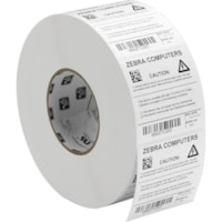 Zebra Z-Ultimate 2000T Thermal Label - 1 1/4" Width x 3/8" Length - Permanent Adhesive - Thermal Transfer - Glossy - White - Acrylic, Polyester - 12342 / Roll - Chemical Resistant, Temperature Resistant, Perforated - 4 / Roll