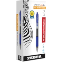 Zebra SARASA dry X20 Retractable Gel Pen - 0.7 mm (0.03") Medium Pen Point - Refillable - Retractable - Blue Ink - Pigment-based - Translucent Barrel - 1 / Box