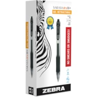 Zebra SARASA dry X20 Retractable Gel Pen - 0.7 mm (0.03") Medium Pen Point - Refillable - Retractable - Black Ink - Pigment-based - Translucent Barrel - 1 / Box