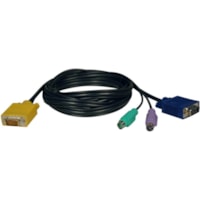 Tripp Lite by Eaton KVM Cable - 6 ft (1.83 m) KVM Cable - First End: 1 x 15-pin HD-15 - Male - Second End: 2 x 6-pin Mini-DIN (PS/2) - Male, 1 x 15-pin HD-15 - Male - Black