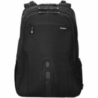 Targus Spruce EcoSmart TBB019US Carrying Case (Backpack) for 17" (431.80 mm) Notebook - Black, Green  - Bump Resistant, Drop Resistant, Water Resistant, Shock Absorbing - Polyester, Plastic Body - Checkpoint Friendly - Shoulder Strap, Trolley Strap - 10.63" (270 mm) Height x 7.48" (190 mm) Width x 0