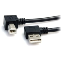 StarTech.com 3 ft A Right Angle to B Right Angle USB Cable - M/M - Connect USB 2.0 peripherals to your computer, for installation in narrow spaces - USB A to B Cable - 3ft Right Angle USB Cable - 3 ft Angled USB Cable - 3 foot USB Cable Male to Male - USB Cable 2.0 - 1x USB A Male, 1x USB B Male M/M