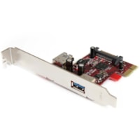 StarTech.com 2 port PCI Express SuperSpeed USB 3.0 Card with UASP Support - 5Gbps - 1 Internal 1 External - Add one internal and one external SuperSpeed USB 3.0 to your PC - 2 port PCI Express SuperSpeed USB 3.0 Card with UASP Support - 1 Internal 1 External - Dual Port PCIe USB 3.0 Adapter - PCI Ex