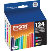 Epson DURABrite T124520 Original Ink Cartridge - Inkjet - 170 Pages - Cyan, Magenta, Yellow - 1 Each