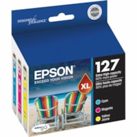 Epson - Cartouche jet d'encre DURABrite T127520-S D'origine Jet d'encre - Cyan, Magenta, Jaune - 3 / emballage - Jet d'encre