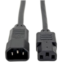 Tripp Lite 4ft Computer Power Cord Extension Cable C14 to C13 10A 18AWG 4' - For Computer - 110 V AC / 10 A, 220 V AC - Black - 4 ft (1.22 m) Cord Length - IEC 60320 C14 / IEC 60320 C13