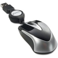 Verbatim Mini Travel Optical Mouse - Black - Optical - Cable - Black - USB - 1000 dpi - Scroll Wheel - 3 Button(s) - 1