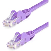 StarTech.com 10ft CAT6 Ethernet Cable - Purple Snagless Gigabit - 100W PoE UTP 650MHz Category 6 Patch Cord UL Certified Wiring/TIA - 10ft Purple CAT6 Ethernet cable delivers Multi Gigabit 1/2.5/5Gbps & 10Gbps up to 160ft - 650MHz - Fluke tested to ANSI/TIA-568-2.D Category 6 - 24 AWG stranded 100% 