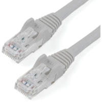 StarTech.com 15ft CAT6 Ethernet Cable - Gray Snagless Gigabit - 100W PoE UTP 650MHz Category 6 Patch Cord UL Certified Wiring/TIA - 15ft Gray CAT6 Ethernet cable delivers Multi Gigabit 1/2.5/5Gbps & 10Gbps up to 160ft - 650MHz - Fluke tested to ANSI/TIA-568-2.D Category 6 - 24 AWG stranded 100% copp