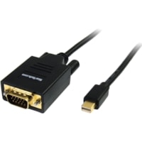 StarTech.com 6ft Mini DisplayPort to VGA Cable, Active Mini DP to VGA Adapter Cable, 1080p, mDP 1.2 to VGA Monitor/Display Converter Cable - HD-15 Male VGA - Mini DisplayPort Male - 6ft - Black