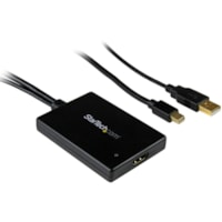 StarTech.com Mini DisplayPort to HDMI Adapter with USB Audio - Connect an HDMI display to a Mini-DisplayPort source with audio - Mini DisplayPort to HDMI Adapter - Mini DP to HDMI Adapter - Supports HDTV resolutions up to 1080p - Mini DisplayPort to HDMI