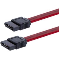 Câble de transfert de données 1 pi (0,30 m) SATA - 1 chaque StarTech.com - 1 pi (0,30 m) SATA Câble de transfert de données pour Disque dur, Serveur, Système de rangement - 6 Gbit/s - Plenum - 26 AWG - Rouge - 1 chaque