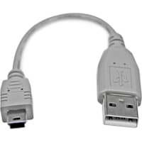 Câble de transfert de données 6 po (152,40 mm) USB/USB Mini-B - 1 chaque StarTech.com - 6 po (152,40 mm) USB/USB Mini-B Câble de transfert de données pour Lecteur MP3, PDA, Caméra, Smartphone, GPS, Disque portable, Ordinateur de bureau, MAC, Caméscope, Ordinat