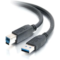 C2G 6.6ft USB A to USB B Cable - USB A to B Cable - USB 3.0 - Black - M/M - 6.6 ft (2 m) USB Data Transfer Cable - First End: 1 x USB 3.0 Type A - Male - Second End: 1 x USB 3.0 Type B - Male - Shielding - Black