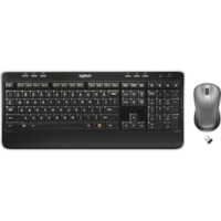 Logitech MK520 ADVANCED Wireless Keyboard & Mouse Combo - USB Wireless RF Keyboard - USB Wireless RF Mouse - Optical - Scroll Wheel - Mute, Next Track, Multimedia Hot Key(s) - AA - Compatible with Computer for PC - 1