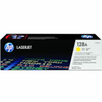 HP 128A (CE322A) Original Standard Yield Laser Toner Cartridge - Single Pack - Yellow - 1 Each - 1300 Pages