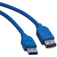 Tripp Lite series USB 3.0 AA M/F Cable - 10 ft (3.05 m) USB Data Transfer Cable - First End: 1 x USB 3.0 Type A - Male - Second End: 1 x USB 3.0 Type A - Female - Extension Cable - Blue - 1 Each