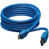 Tripp Lite by Eaton USB 3.0 A-to-Micro-B M/M Cable - 6 ft (1.83 m) USB Data Transfer Cable - First End: 1 x USB 3.0 Type A - Male - Second End: 1 x Micro USB 3.0 Type B - Male - Blue - 1 Each