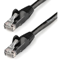 StarTech.com 100ft CAT6 Ethernet Cable - Black Snagless Gigabit - 100W PoE UTP 650MHz Category 6 Patch Cord UL Certified Wiring/TIA - 100ft Black CAT6 Ethernet cable delivers Multi Gigabit 1/2.5/5Gbps & 10Gbps up to 160ft - 650MHz - Fluke tested to ANSI/TIA-568-2.D Category 6 - 24 AWG stranded 100% 