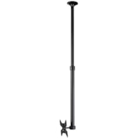 Atdec ceiling mount for medium display, long pole - Loads up to 55lb - Black - VESA 200x200 - Upgradeable - 360° display rotation - Adjustable drop length 35.4in to 70.8in - Quick display release, 20° tilt, pan, landscape/portrait - Advanced cable management - All mounting hardware included