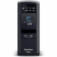 CyberPower CP1000PFCLCD UPS 1000VA 600W PFC compatible Pure sine wave - 1000VA/600WMini-tower 3Minute Full Load - 10 x NEMA 5-15R - Battery/Surge-protected