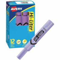 HI-LITER Highlighter - Chisel Pen Point - Fluorescent Purple Ink - Purple Barrel - 12 / Box