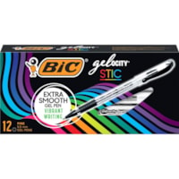 BIC Round Stic Extra Precision Ballpoint Pen, Fine Point For Ultra-Precise Lines (0.8mm), Black, 12-Count - 0.8 mm (0.03") Fine Pen Point - Black Ink - Translucent Barrel - 12 / Box