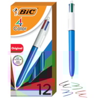 BIC - Stylo à bille 4-Color - 1 mm (0,04 po) Moyenne Pointe de stylo - Rétractable - Ink Variées - 12 emballage