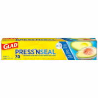 Glad Press'n Seal Food Plastic Wrap - 11.80" (299.72 mm) Width x 71.10 ft (21671.28 mm) Length - Durable, Freezer Safe, Microwave Safe, Cutting Edge - Plastic - Clear - 1 Each