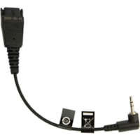 Jabra Stereo Audio Cable - Audio Cable - First End: Quick Disconnect - Second End: Sub-mini phone - Black