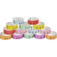 Zebra Wristband Polypropylene 1 x 10in Direct Thermal Zebra Z-Band Fun Yellow 1 in core - 1" Width x 10" Length - Permanent Adhesive - Direct Thermal - Yellow - Polypropylene - 350 / Roll - Tamper Evident, Adhesive Closure, Perforated - 4 / Roll