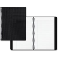 Blueline Duraflex Notebook - Letter - 160 Sheets - Twin Wirebound - Ruled Margin - Letter - 11" (279.40 mm) x 8 1/2" (215.90 mm) Sheet Size - Black Textured Poly Cover - Micro Perforated, Flexible Cover, Wear Resistant, Tear Resistant - Recycled - 1 Each