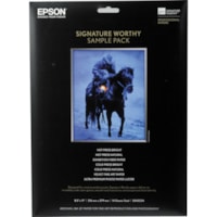 Epson Signature Worthy Sample Pack - Letter - 8 1/2" x 11" - Luster, Velvet, Soft Gloss, Semi-gloss, Smooth, Textured - Acid-free - Natural White, Bright White - 14 Sheet