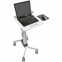 Ergotron Neo-Flex Laptop Cart - 15 lb (6803.89 g) Capacity - 4 Casters - Aluminum, Plastic, Powder Coated Steel - 28.8" (731.52 mm) Width x 47.8" (1214.12 mm) Height - Gray - 12" (304.80 mm) to 17.3" (439.42 mm) Screen Supported