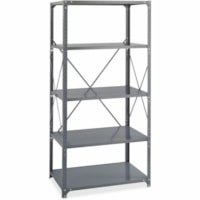 Safco Commercial Shelf Kit - 36" Width x 24" Depth x 75" Height - 5 x Shelf(ves) - 3500 lb (1587573.295 g) Load Capacity - Dark Gray - Powder Coated - Steel - Assembly Required