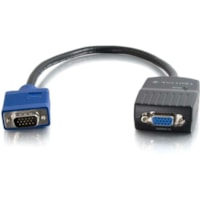 C2G 29587 Monitor Video Splitter Cable - 11" Video Cable for Monitor - First End: 1 x 15-pin HD-15 - Male - Second End: 2 x 15-pin HD-15 - Female, 1 x Power - Splitter Cable - Black