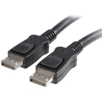 StarTech.com 20 ft DisplayPort Cable with Latches - M/M - 20ft/6m DisplayPort to DisplayPort cable; 2K (2560x1440p 30Hz)/10.8 Gbps bandwidth/HDCP/DPCP/MST - Durable PVC strain relief; Latching connectors - For office/boardroom with laptop/workstation and monitor/projector; Samsung/Sony/Dell