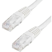 StarTech.com 10ft CAT6 Ethernet Cable - White Molded Gigabit - 100W PoE UTP 650MHz - Category 6 Patch Cord UL Certified Wiring/TIA - 10ft White CAT6 Ethernet cable delivers Multi Gigabit 1/2.5/5Gbps & 10Gbps up to 160ft - 650MHz - Fluke tested to ANSI/TIA-568-2.D Category 6 - 24 AWG stranded 100% co