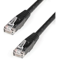 StarTech.com 25ft CAT6 Ethernet Cable - Black Molded Gigabit - 100W PoE UTP 650MHz - Category 6 Patch Cord UL Certified Wiring/TIA - 25ft Black CAT6 Ethernet cable delivers Multi Gigabit 1/2.5/5Gbps & 10Gbps up to 160ft - 650MHz - Fluke tested to ANSI/TIA-568-2.D Category 6 - 24 AWG stranded 100% co