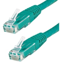 StarTech.com 12ft CAT6 Ethernet Cable - Green Molded Gigabit - 100W PoE UTP 650MHz - Category 6 Patch Cord UL Certified Wiring/TIA - 12ft Green CAT6 Ethernet cable delivers Multi Gigabit 1/2.5/5Gbps & 10Gbps up to 160ft - 650MHz - Fluke tested to ANSI/TIA-568-2.D Category 6 - 24 AWG stranded 100% co