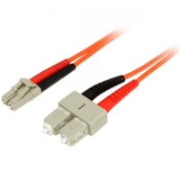 StarTech.com 2m Fiber Optic Cable - Multimode Duplex 50/125 - LSZH Fiber Jumper Cord - LC/SC - Connect fiber network devices for high-speed transfers with LSZH rated cable - LC/SC Fiber Optic Cable - 2 m LC to SC Fiber Patch Cable - 2 meter LC-SC Fiber Cable - Multimode Duplex 50/125 - LSZH - LC/SC 